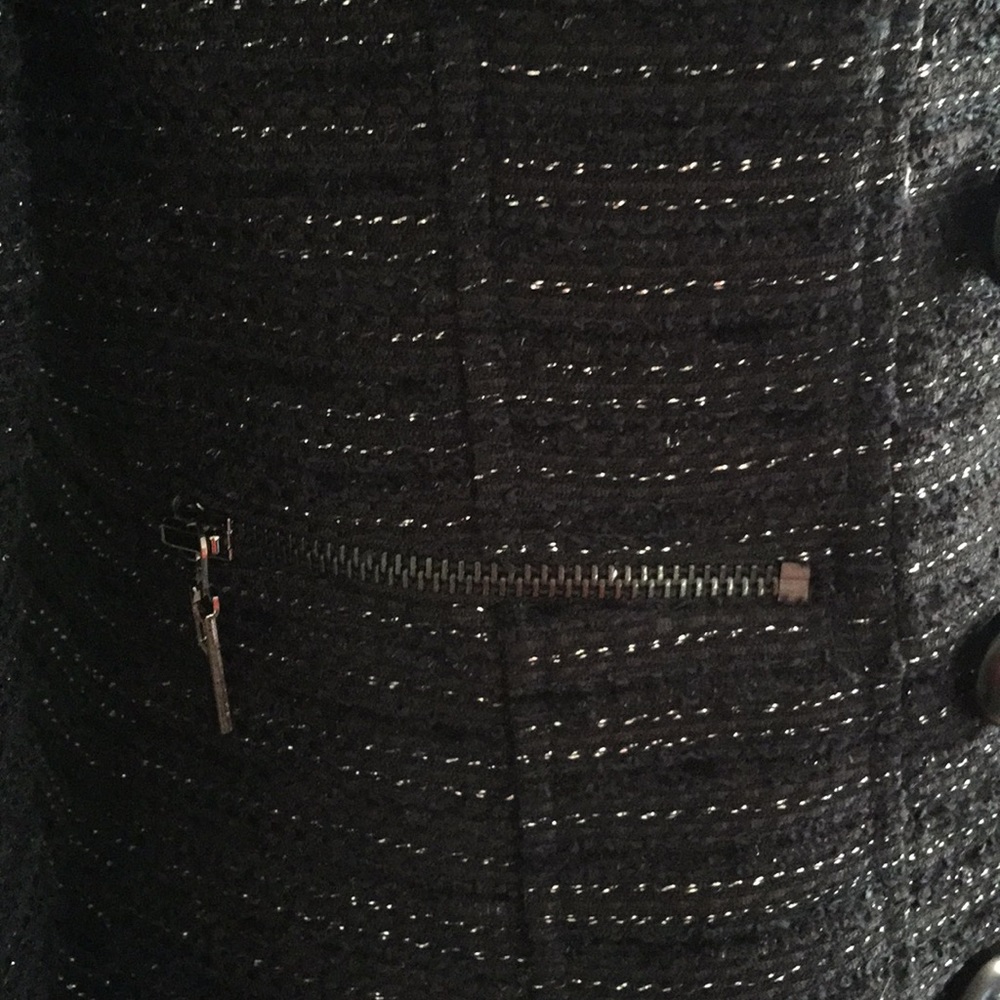 Cache Black Silver Textured Zip Jacket - Picture 4 of 8